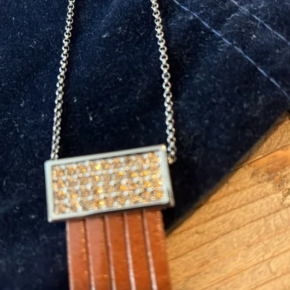 Swarovski Leather and Crystal Matching Necklace and Bracelet - Picture 5 of 11